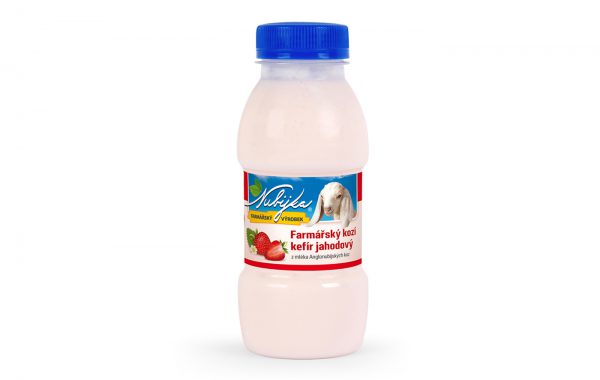 Farmářský kefír z kozího mléka – jahodový 250g